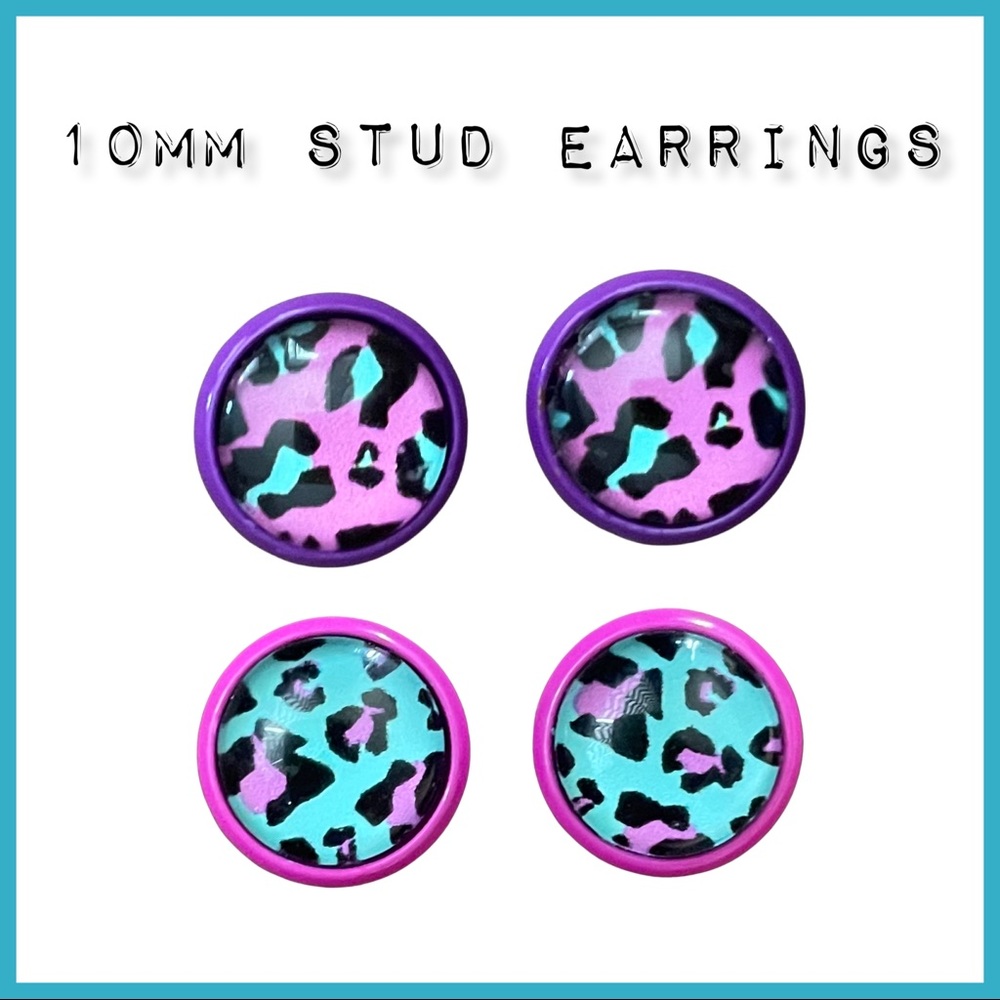 Two Pair Leopard Print Earrings - Picture 2 of 7